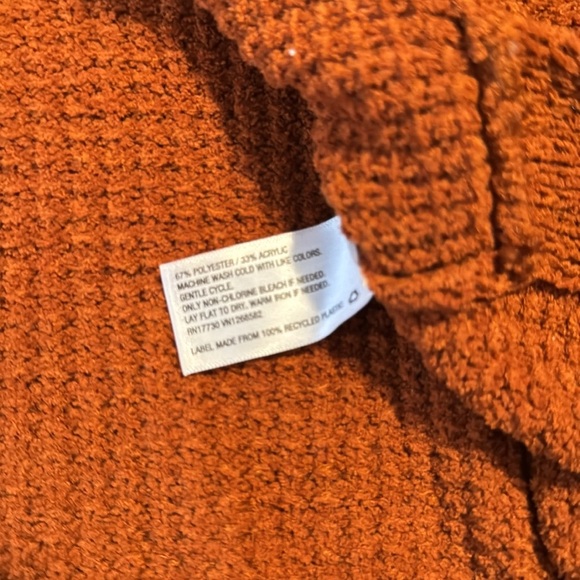 Over Sized Knit Mock Neck Burnt Orange Cozy Fall Sweater XL - Picture 7 of 7